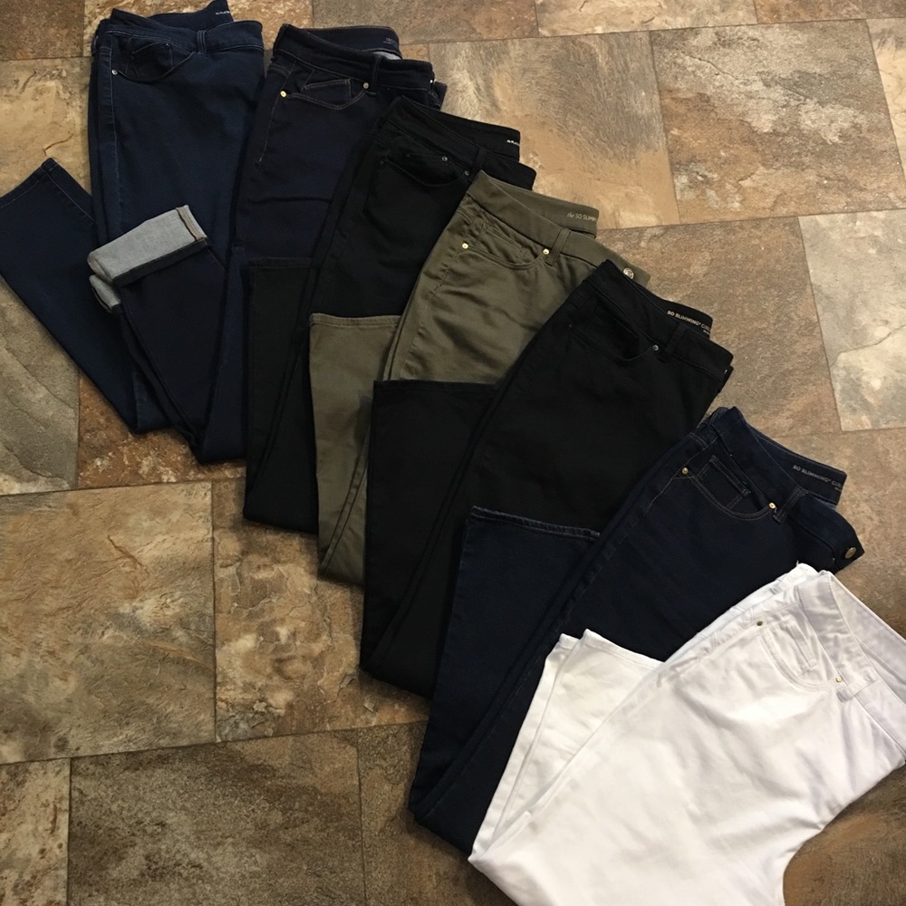 First 3 are “jegging” and the rest are “so slim”